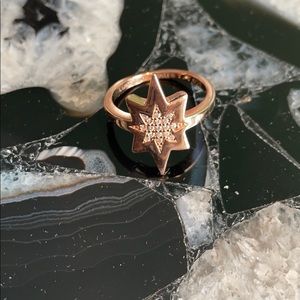 Lucky brand rose gold vermeil star ring